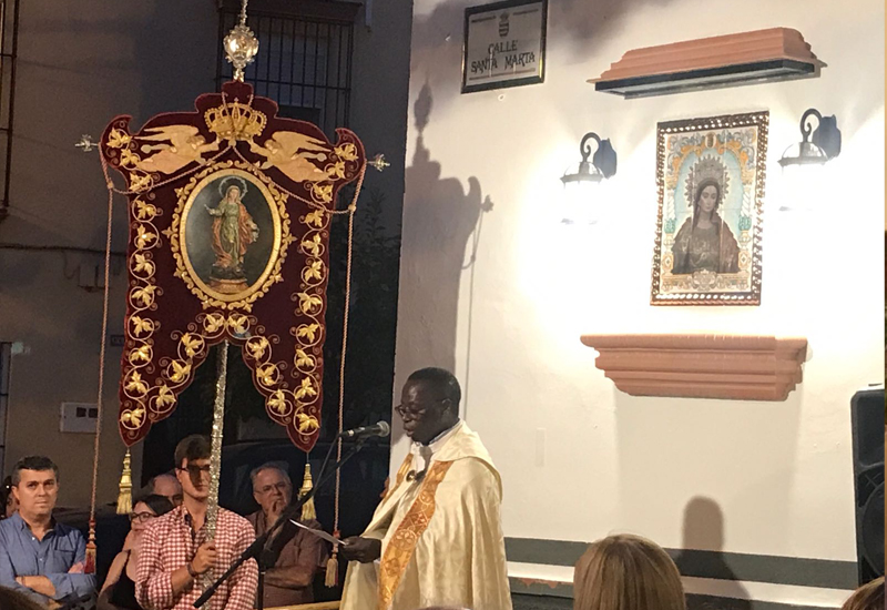 Los vecinos de Los Molares inauguran un retablo cermico en honor a su Patrona Santa Marta